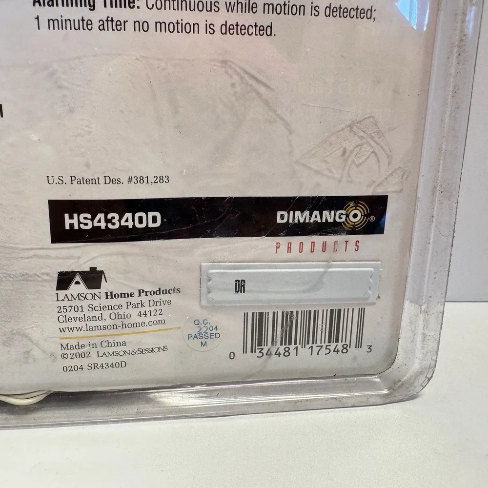 DIMANGO Security Alarm Wireless‎ Motion Detector HS4340D NEW Unopened